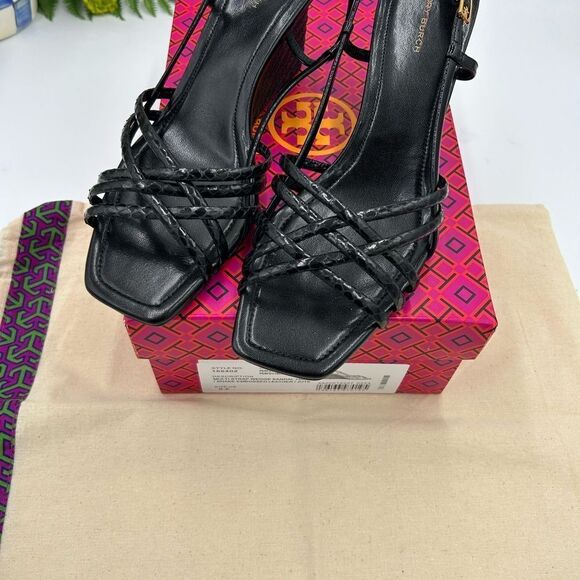 Women’s Tory Burch multi strap wedge sandal, snake embossed 75 mm size 9.5 - Picture 4 of 10